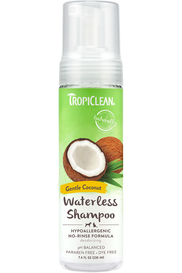 TropiClean Gentle Coconut Hypoallergenic Waterless Shampoo for Pets