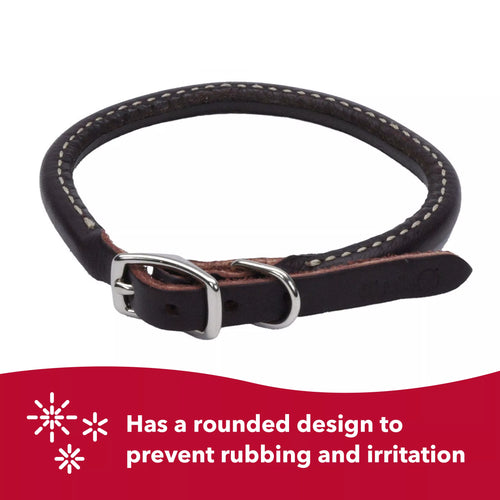 Coastal Pet Products Circle T Latigo Leather Round Dog Collar (Brown)