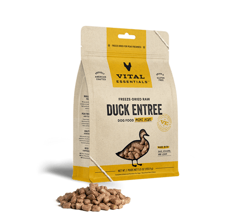 Vital Essentials Freeze-Dried Raw Duck Entrée Mini Nibs Dog Food (5.5 Oz)