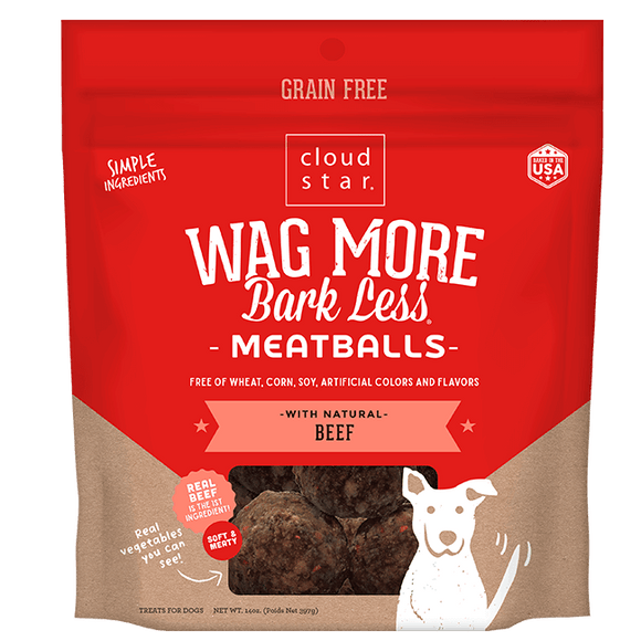 Cloud Star Wag More Bark Less Meatballs Beef Dog Treats