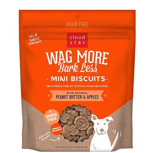 Cloud Star Wag More Bark Less Mini Biscuits with Peanut Butter & Apples