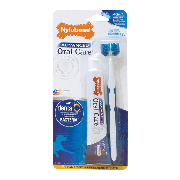 Nylabone  Advanced Oral Care Triple Action Dog Dental Kit