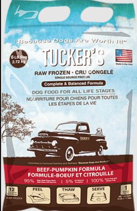 Tucker's Beef-Pumpkin Complete and Balanced Raw Diets for Dogs