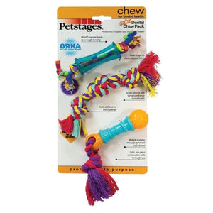 PETSTAGES DENTAL CHEW PACK ORKA/ROPE/BARBELL