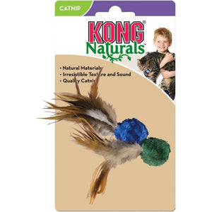 KONG NATURALS CRINKLE BALL W/FEATHERS