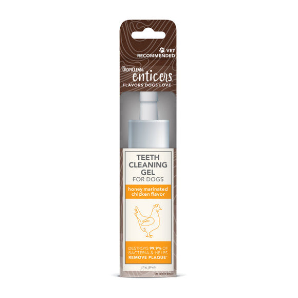TropiClean Enticers Honey Marinated Chicken Flavor Teeth Cleaning Gel For Dogs